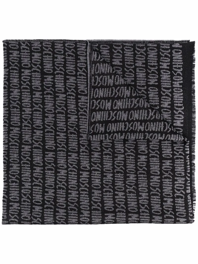 Moschino Logo-print Scarf In Black