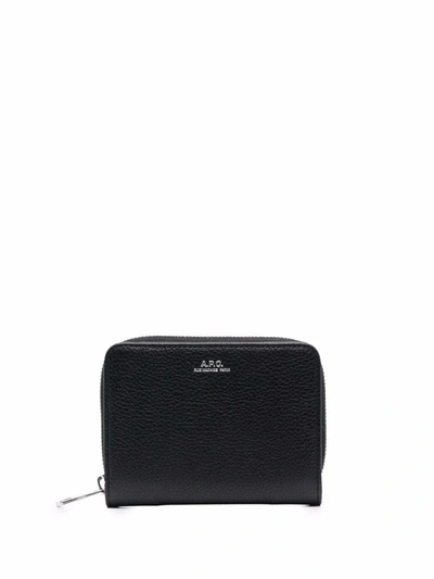 Apc Emmanuelle Zip-around Compact Wallet In Black