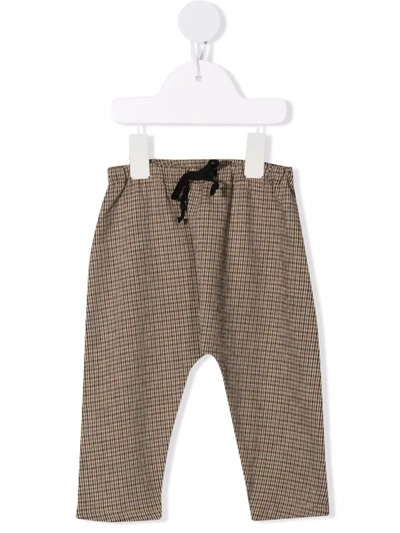 Babe And Tess Babies' Check-print Trousers In Neutrals