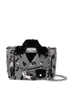 MOSCHINO BIKER HOUNDSTOOTH-PRINT CROSSBODY BAG