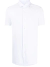 Emporio Armani Camicia Bianca In Jersey Misto Lyocell In Weiss