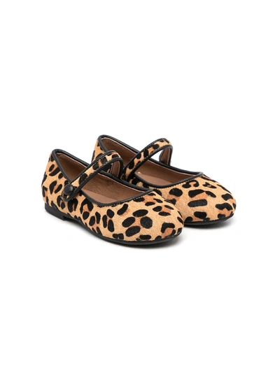 Age Of Innocence Kids' Coco Animal-print Ballerina Shoes In Brown