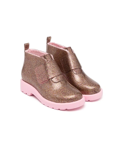 Mini Melissa Kids' Metallic Ankle Boots In Pink