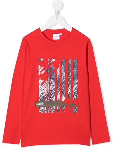 Bosswear Kids' Graphic-print Cotton T-shirt In Red