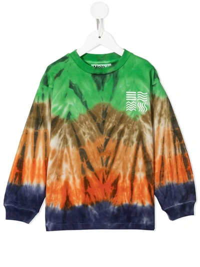 Molo Kids' Tie-dye Print Sweatshirt In Multicolour