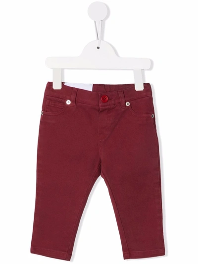 Dondup Babies' Burgundy Slim Cut Jeans In Red