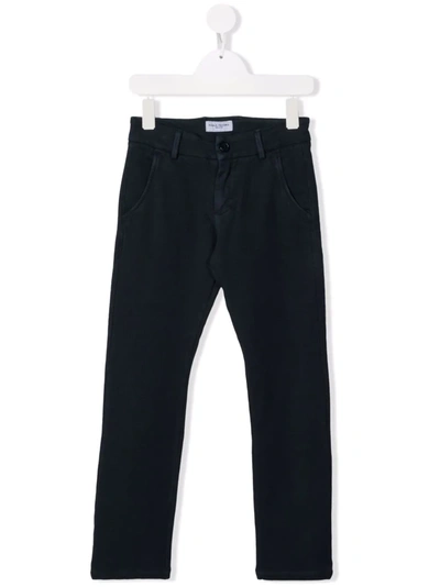 Paolo Pecora Kids' Straight Leg Trousers In Blue