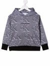 Calvin Klein Oversized Monogram-print Hoodie In Black