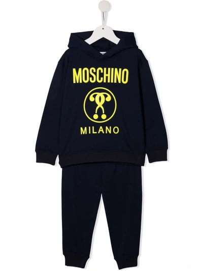 Moschino Kids' Logo Print Tracksuit In Blue