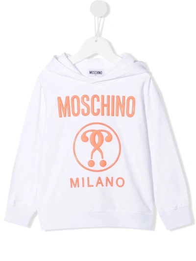 Moschino Kids' Logo-print Hoodie In White