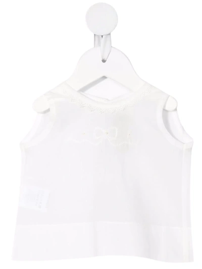 La Stupenderia Babies' Embroidered Sleeveless Top In White
