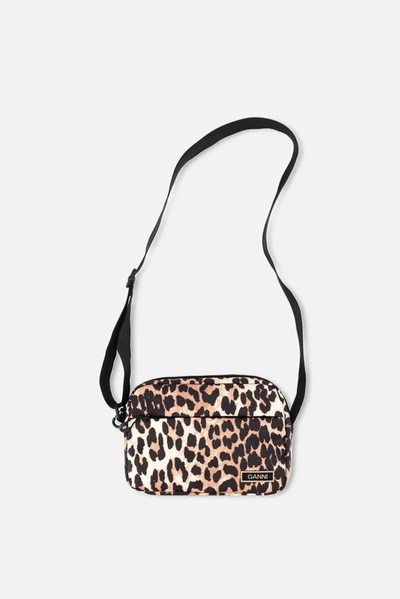 Ganni Leopard-print Recycled Shell Shoulder Bag