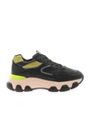 HOGAN HYPERACTIVE SNEAKERS IN BLACK AND GREEN