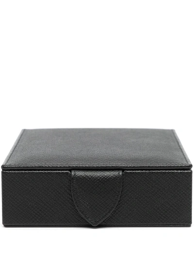 Smythson Panama Travel Tray Jewellery Box In Schwarz