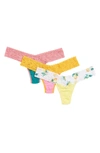 Hanky Panky Low Rise Lace Thongs In Solp-clom/ Lemondae/ S