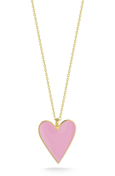 Sphera Milano 14k Gold Plated Sterling Silver Heart Pendant Necklace In Yellow Gold
