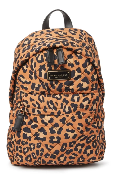 Marc Jacobs Quilted Nylon Printed Backpack In Natural Leopard
