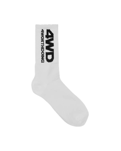 4 Worth Doing Logo Socks In White