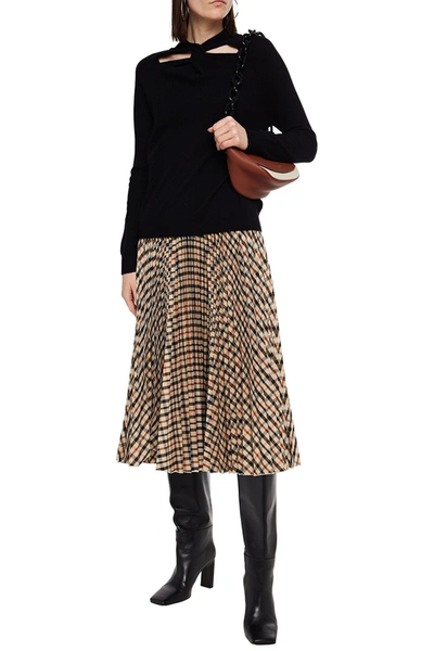 Autumn Cashmere Twisted Cutout Cashmere Sweater In Black