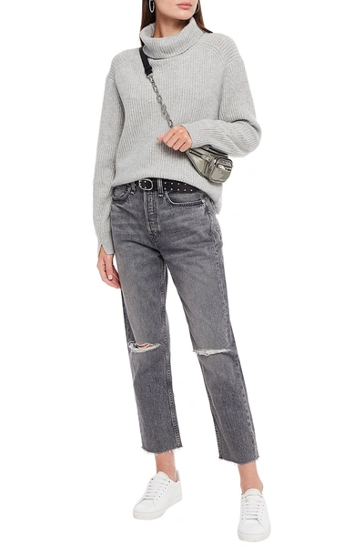 Rag & Bone Ribbed Mélange Cashmere Turtleneck Jumper