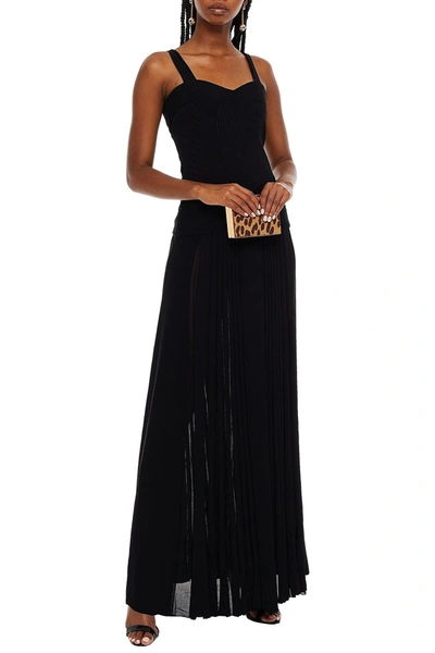 Roberto Cavalli Stretch-knit Maxi Dress In Black