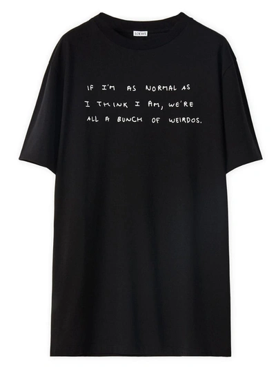 Loewe Words T-shirt In Cotton In Nero