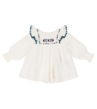 Louise Misha Baby Comette Embroidered Cotton Blouse In Multicoloured