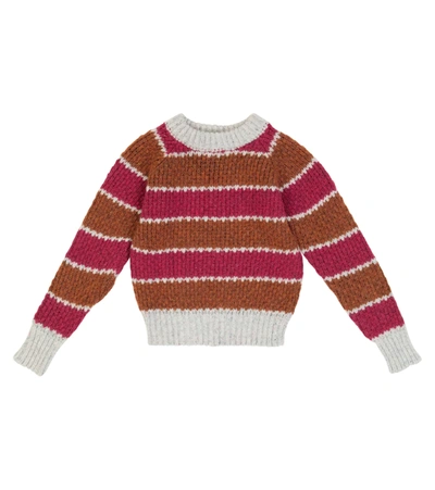 Paade Mode Kids' Striped Wool-blend Knit Jumper In Multicoloured