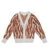 Paade Mode Jacquard Wool And Cotton-blend Cardigan In Multicoloured