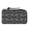 Loewe Anagram Leather And Canvas-jacquard Cardholder In Navy,black