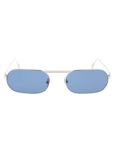 Cartier Geometric Frame Sunglasses In Silver