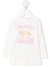 Monnalisa Graphic-print Cotton T-shirt In 白色