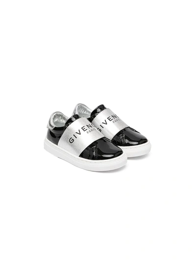 Givenchy Babies' Logo-print Slip-on Sneakers In 黑色