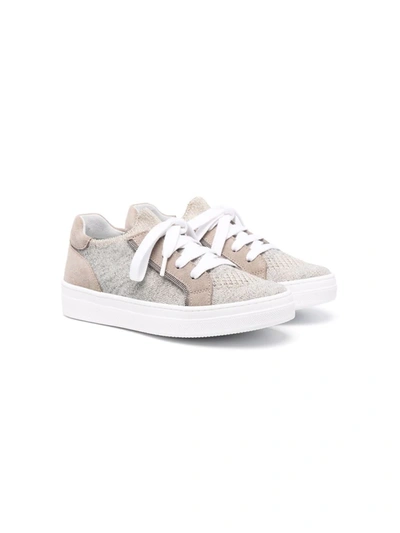 Brunello Cucinelli Low-top Lace-up Sneakers In 中性色