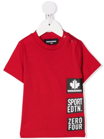 Dsquared2 Babies' Logo Print T-shirt In 红色