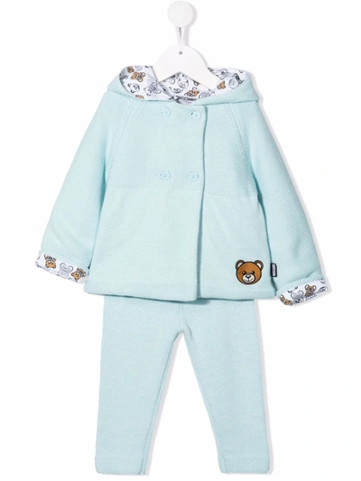 Moschino Babies' Toy-bear Detail Set In 蓝色
