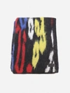 SAINT LAURENT WOOL AND MOHAIR BLEND SCARF WITH ALL-OVER MULTICOLOR LEOPARD MOTIF,668771 3YH351088