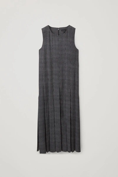 Cos Pleated Dress In Black