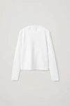 Cos Slim-fit Heavyweight Long-sleeved T-shirt In White