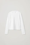 Cos Slim-fit Heavyweight Long-sleeved T-shirt In White Light