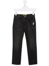 Off-white Slim-diag Logo-print Jeans In Black