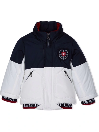 Lapin House Babies' Colourblock Padded Zip-up Jacket In Blue