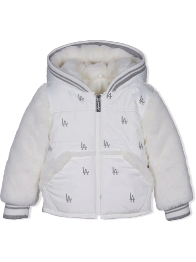 Lapin House Babies' La-print Padded Jacket In White