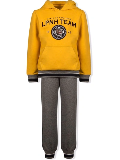 Lapin House Babies' Logo-print Pullover-hoodie Tracksuit In Yellow
