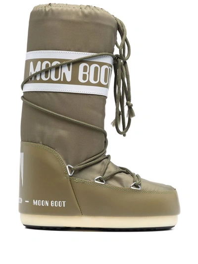 Moon Boot Kids' Icon Lace-up Snow Boots In Green