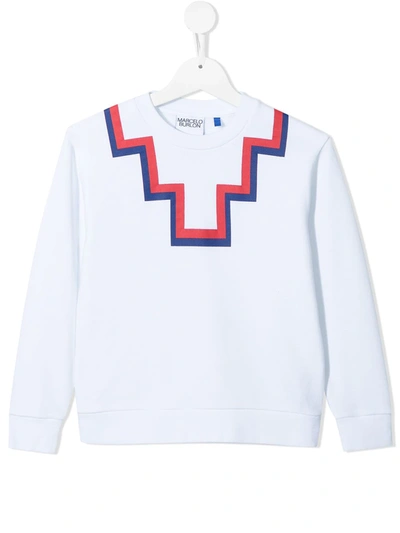 Marcelo Burlon County Of Milan Kids' Rear Logo-print Sweatshirt In White