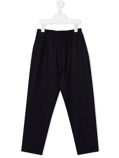 Dondup Kids' Tapered-leg Pull-on Trousers In Blue