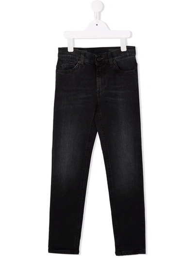 Dondup Kids' Mid-rise Slim-cut Jeans In Black