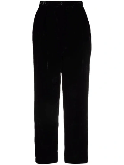Pre-owned Valentino 1990s High-waisted Cropped Trousers In Black