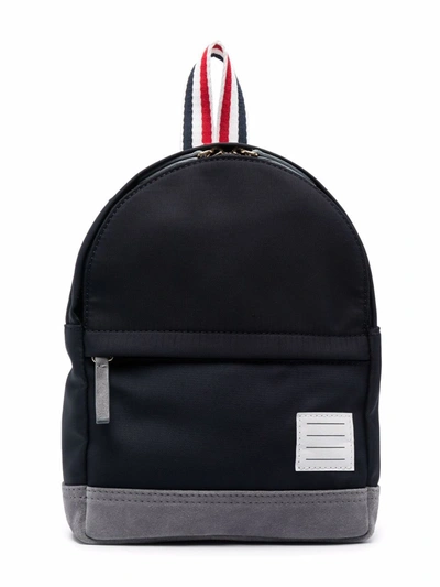 Thom Browne Kids' Small Stripe-print Backpack In 415 Navy